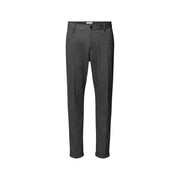 Charcoal gray Antony Morato slim-fit men’s trousers with subtle pattern and cuffed hems