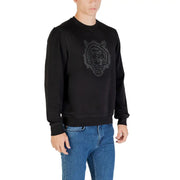 Men’s black crewneck sweatshirt with embroidered tiger head design from Antony Morato