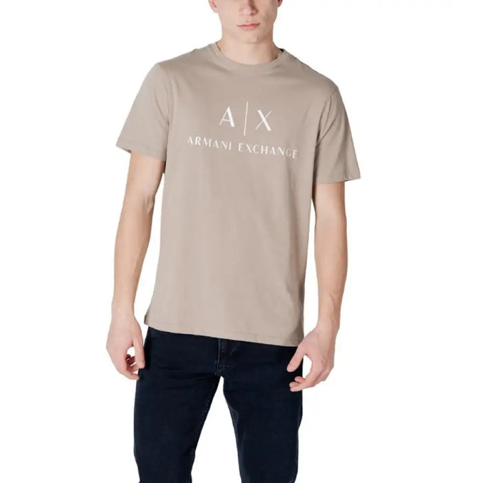 Beige Armani Exchange T-shirt from the Armani Exchange Men Red Print Slip On Sleeveless collection