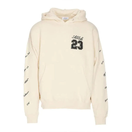 Beige hoodie with lettering from Cream Hoodie with Abloh 23 Design collection