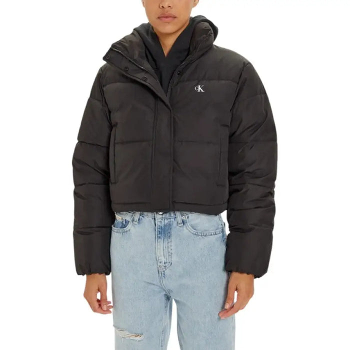 Black Calvin Klein Puffer Jacket showcasing sleek design and quilted insulation