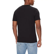 Black crew neck T-shirt from Calvin Klein Men’s collection displayed in the image