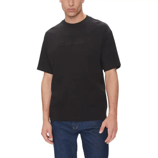 Black crewneck T-shirt from Black T Shirt Collection for Men, stylish and comfortable