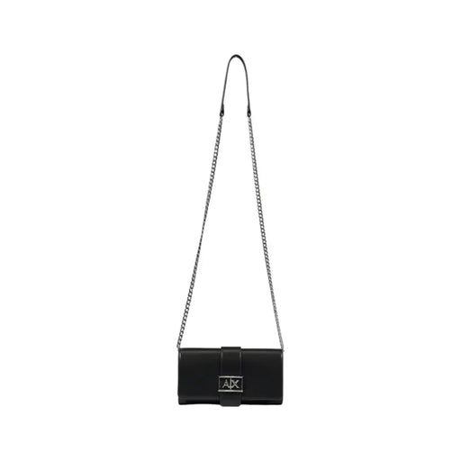 Black leather crossbody bag with chain strap from Black Leather Clutch Wallet and Crossbody Bag