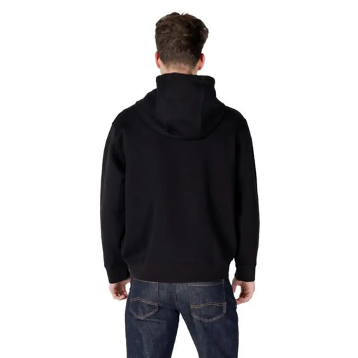 Black hooded sweatshirt from Armani Exchange Men’s Zip Hoodie collection