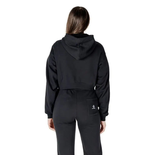 Black Converse Cropped Hoodie and Pants Set displayed on a mannequin
