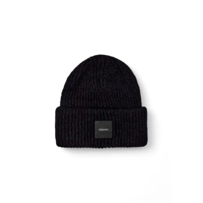 Black knit beanie showcased as part of the Teal Knit Beanie product line