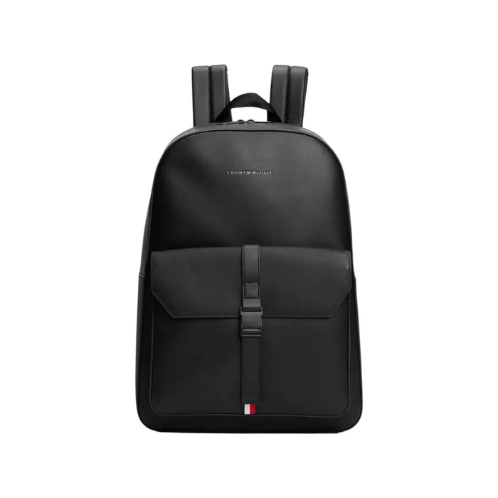 Black leather backpack from Tommy Hilfiger offering stylish and durable bag option