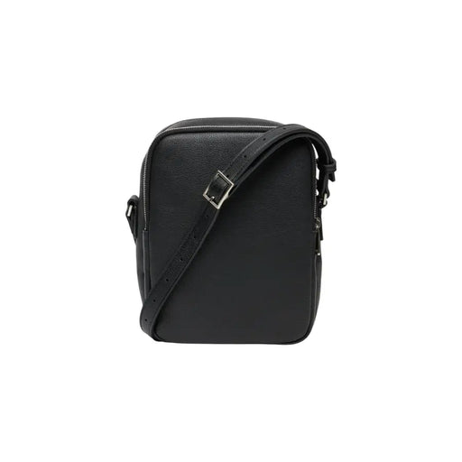 Black leather crossbody bag displayed for stylish and functional accessory use