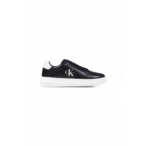 Black leather sneaker with white sole from Calvin Klein for stylish footwear