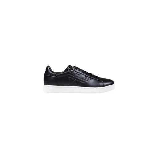 Black leather sneaker with a white sole, stylish and comfortable footwear option