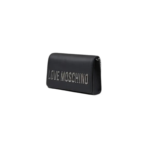 Black Love Moschino clutch displayed with stylish design and elegant detailing