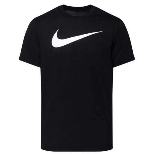 Black Nike short sleeve T shirt displayed, ideal for athletic and casual wear