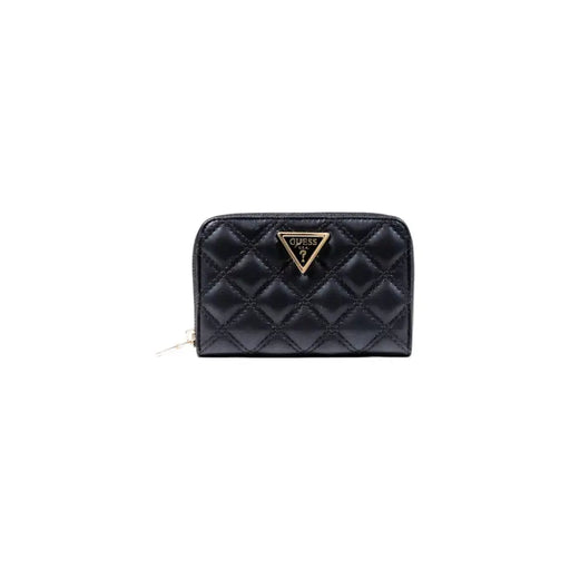 Black quilted leather wallet with sleek design and secure coin and card compartments
