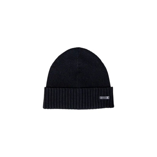 Black ribbed knit beanie displayed in the product shot highlighting its cozy design
