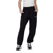 Black Guess Active Women’s Printed Trousers with Laces, featuring elastic waistband and pockets