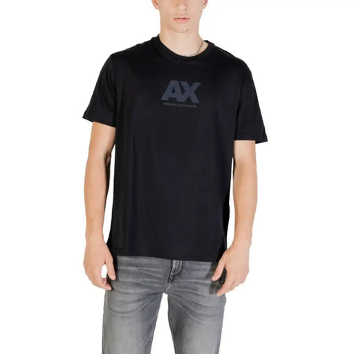 Black AX Logo T Shirt with sleek design and minimalist style