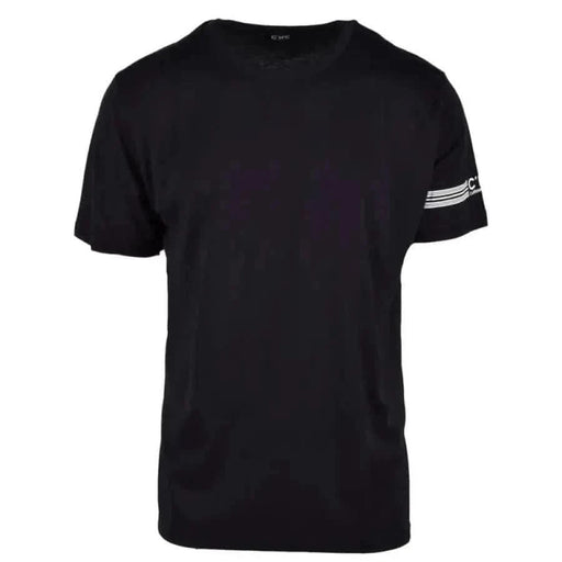 Black t-shirt with white stripes on the sleeve from Cnc Costume National Men T-Shirt