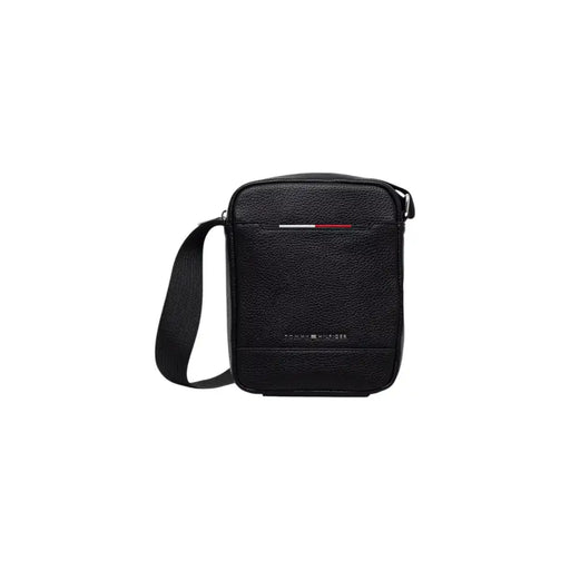 Black Leather Crossbody Bag by Tommy Hilfiger showcasing sleek design and versatile style