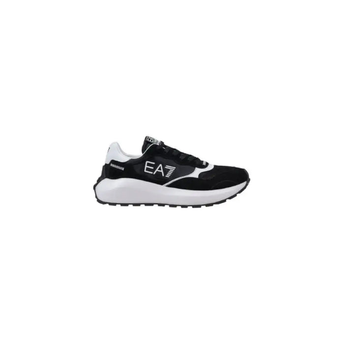 Black and white athletic shoe from Black EA7 Running Sneaker collection