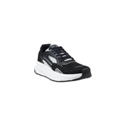 Black, white, and gray athletic running shoe displayed for optimal performance and style