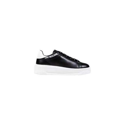 Black and white leather platform sneakers from Love Moschino Women collection