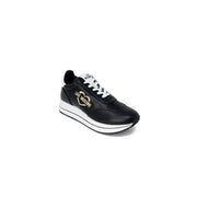 Black and white Love Moschino sneakers with gold heart logo for women fall winter collection
