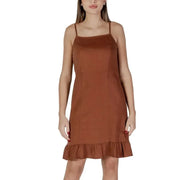 Brown spaghetti strap dress from B.young, ideal for casual and elegant occasions
