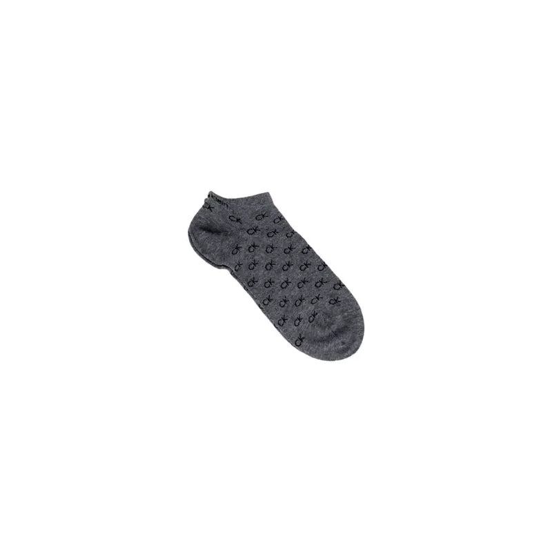 Single grey ankle sock with black CK pattern from Calvin Klein Spring Summer Mens Underwear