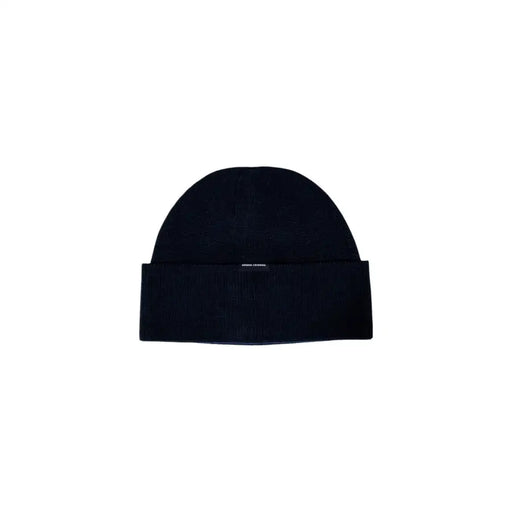 Dark blue knit beanie displayed in the product listing with a stylish and cozy design