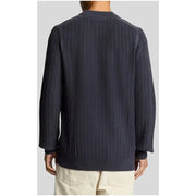 Dark blue ribbed knit sweater from Navy Blue Ribbed Knit Sweater collection