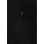 Black felt-like fabric card holder with curved top edge for Dondup Women Long Black Turtleneck Knitwear
