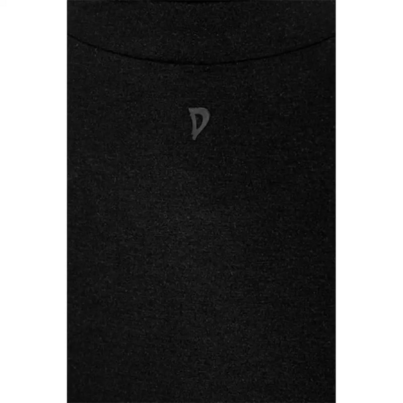 Black felt-like fabric card holder with curved top edge for Dondup Women Long Black Turtleneck Knitwear
