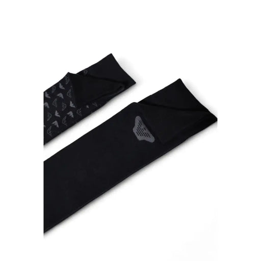 Black athletic arm sleeves with grey logo from Emporio Armani Mens Black Printed Cotton Underwear
