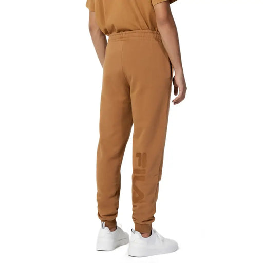 Men’s brown Fila logo jogger pants from Fila Men Fall Winter Brown Cotton Trousers with Laces