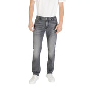 Gray slim fit denim jeans displayed in a product image suitable for online shopping