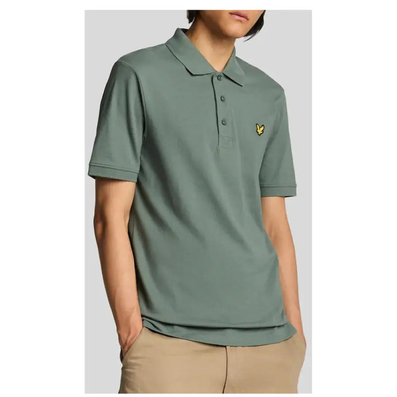 Green short sleeve polo shirt from Lyle & Scott for men displayed in product image