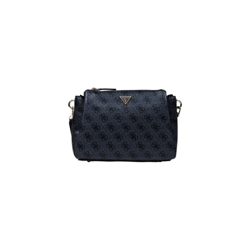 Dark blue Guess crossbody bag with monogram pattern and interior pockets