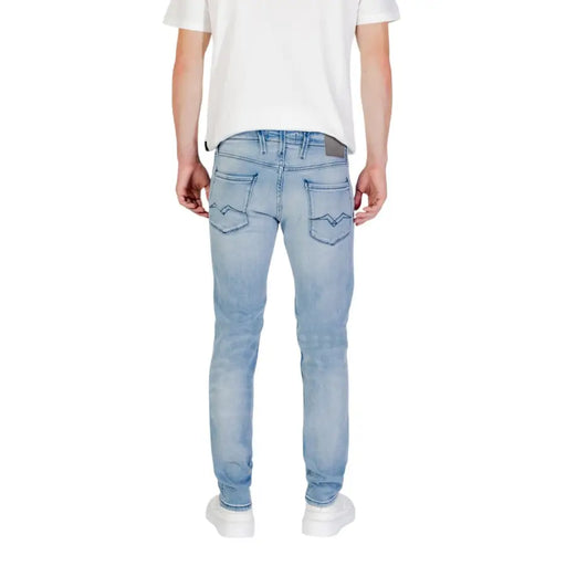 Light blue denim jeans displayed as a product image highlighting stylish casual wear