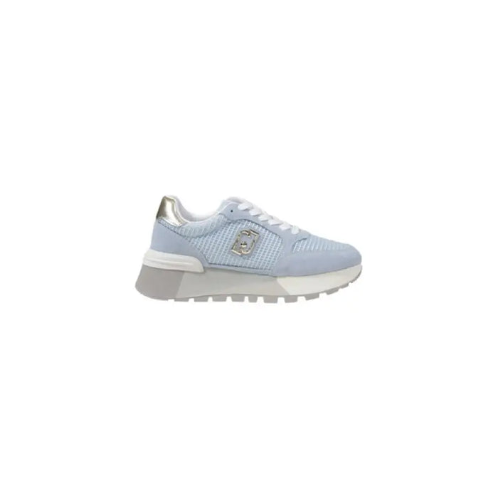 Light blue and silver sneaker displayed in the Light Blue and Silver Sneaker product image