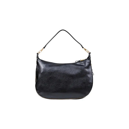 Black leather shoulder bag with gold-tone chain accents for Liu Jo Black Polyurethane Handbag