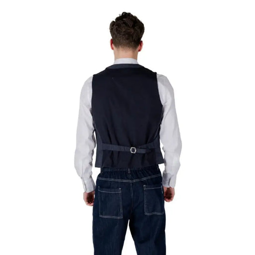 Men’s Navy Vest paired with a stylish White Shirt for a refined look