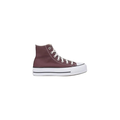 Maroon high-top platform sneaker displayed in the product Maroon High Top Platform Sneaker