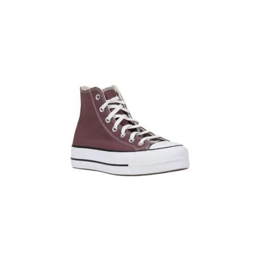 Maroon high-top platform sneaker displayed in the Maroon High Top Platform Sneaker product image