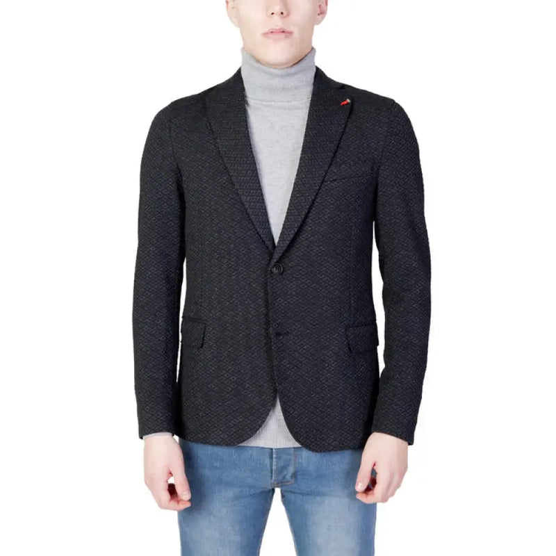 Men’s patterned blazer in the Mulish Men Black Fall Winter Blazer collection