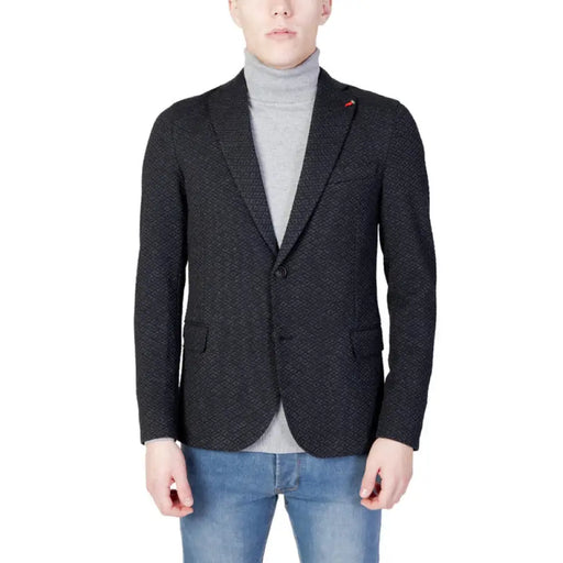 Men’s patterned blazer in the Mulish Men Black Fall Winter Blazer collection