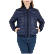 Navy blue quilted bomber jacket from Love Moschino Blue Printed Women’s Jacket collection