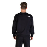 Men’s black crewneck sweatshirt with small white logo on upper back, The North Face product