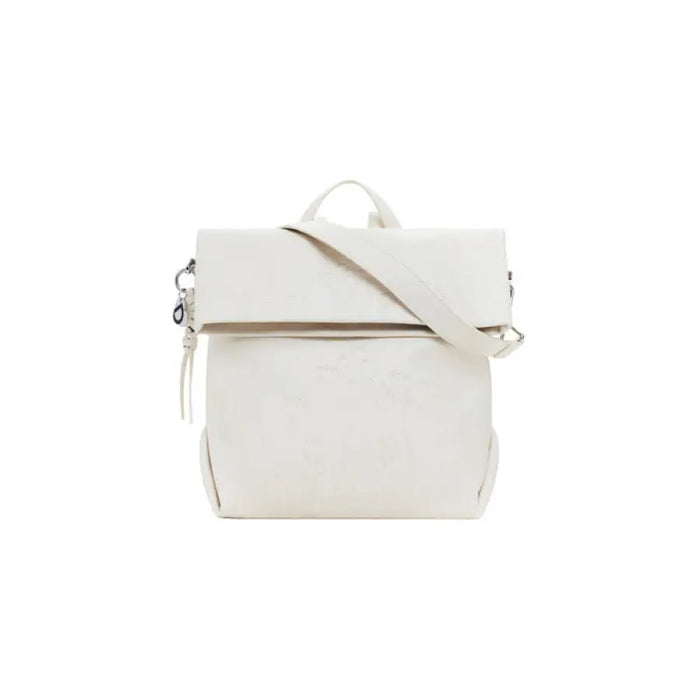 White convertible leather shoulder bag and backpack for versatile fashion choices