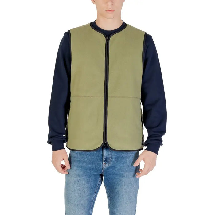 Olive Green Vest for Men showcasing a stylish and comfortable men’s wardrobe essential